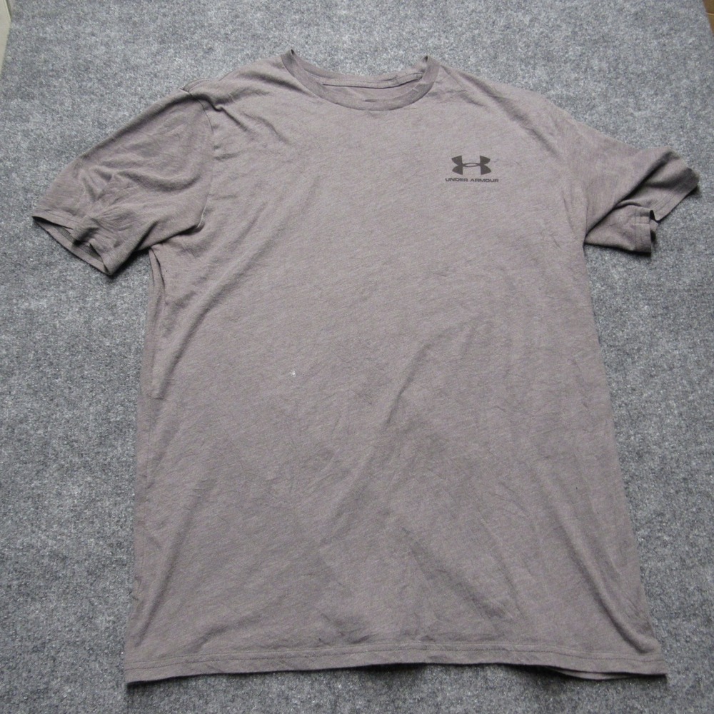 Under Armour Mens Large Gray Loose Fit Short Sleeve Logo T-Shirt Heathered